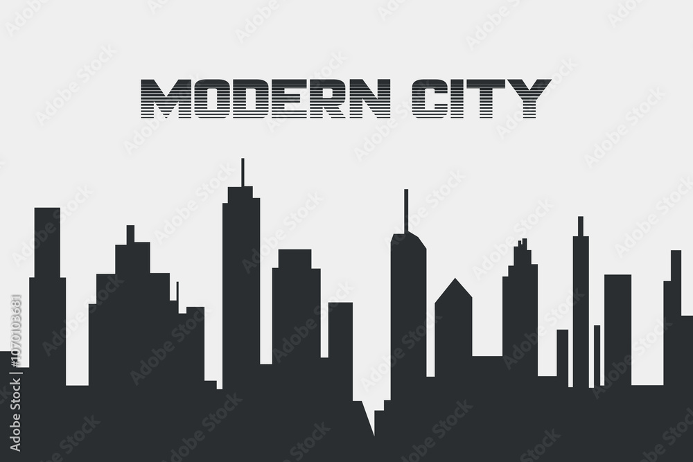 black silhouette of modern cityscape with background buildings black silhouette of modern cityscape with background buildings