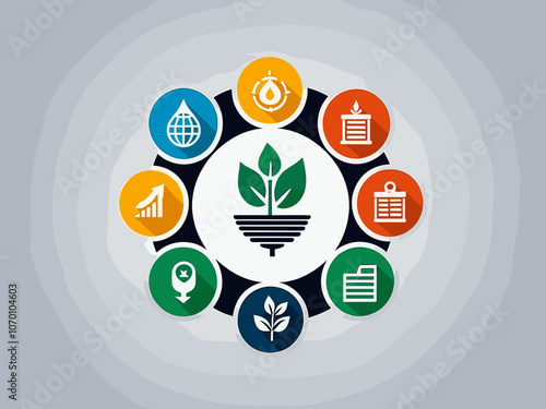 ESG concept icon for business and organization, Environment, Social, Governance and sustainability development concept. vector illustration, Infographic.