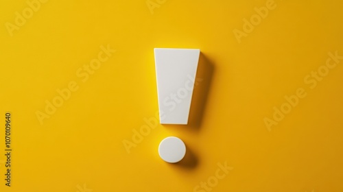 Exclamation Mark on Bright Yellow Background - Attention Symbol