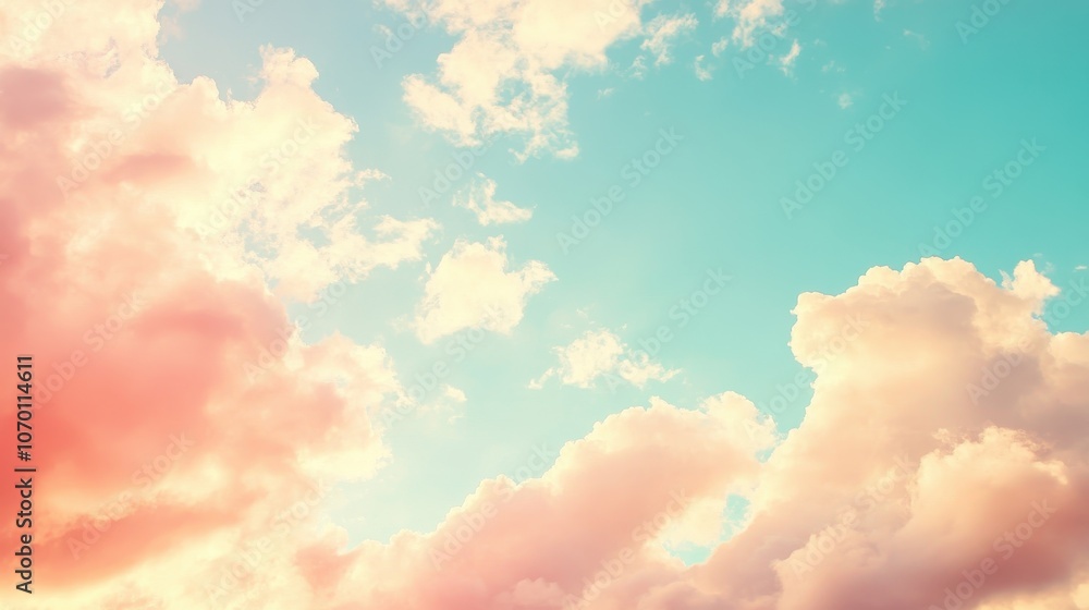 Soft Pastel Clouds Floating Gracefully in Sky Soft Pastel Clouds Floating Gracefully in Sky