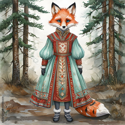 The fox from a Russian fairy tale	 photo