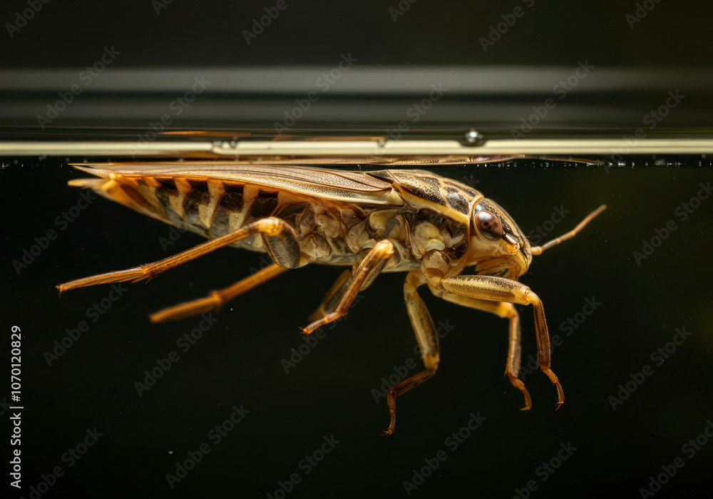 A giant water bug, Lethocerus Indicus Lep or Belostoma Indica Vitalis underwater A giant water bug, Lethocerus Indicus Lep or Belostoma Indica Vitalis underwater