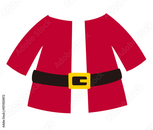 Cute Santa coat flat vector.
Santa Claus Costume isolated on transparent background.
Red fur coat traditional santa claus clothes vector. 