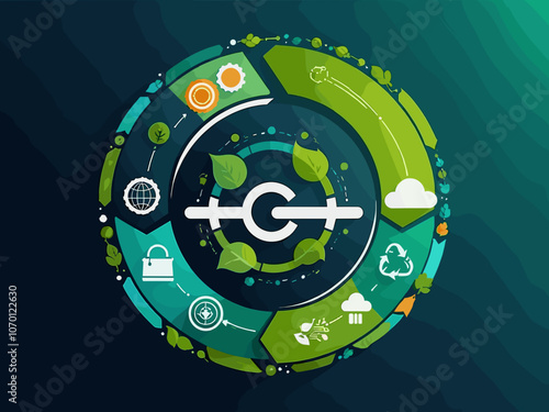 circular economy icon. The concept of eternity, endless and unlimited, circular economy for future growth of business and environment sustainable with flat design, vector illustrator.