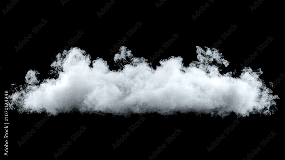 Thin, wispy puff of smoke isolated on a black background, with airy, soft edges that give an elegant, floating appearance. Thin, wispy puff of smoke isolated on a black background, with airy, soft edges that give an elegant, floating appearance.
