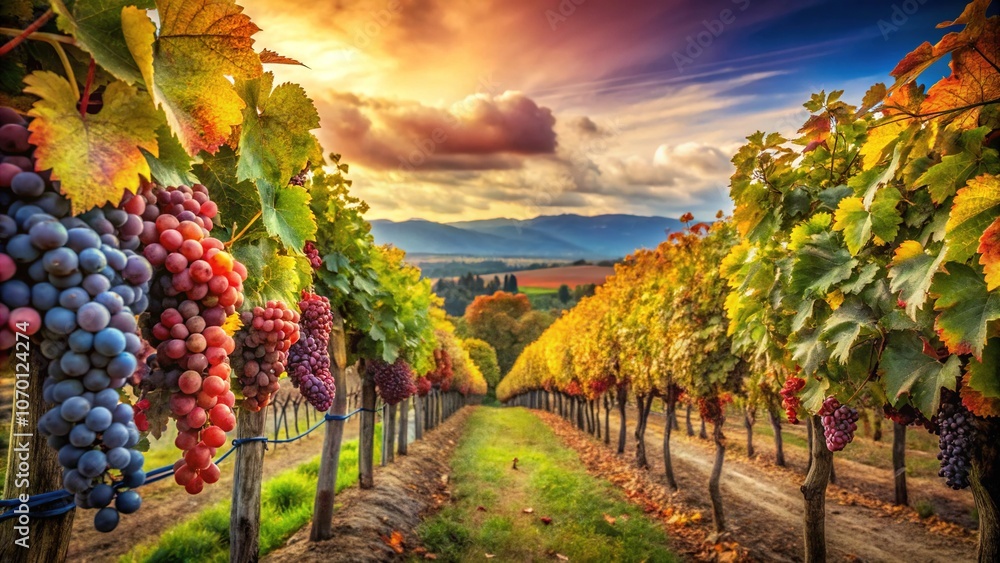 Naklejka premium Yarra Valley Vines: Wine country charm.