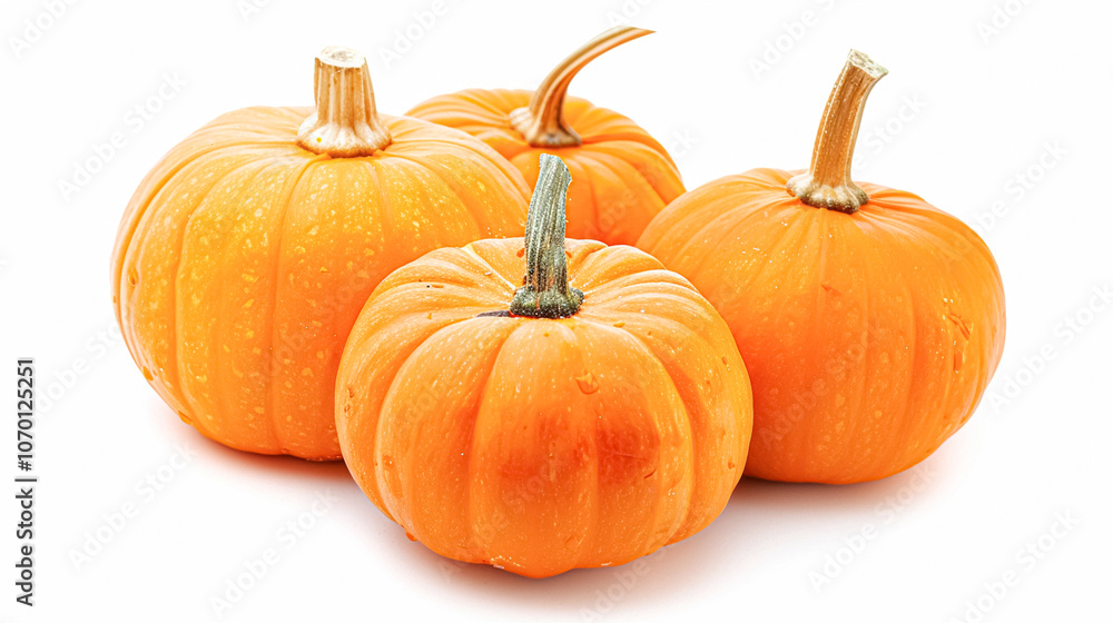 Obraz premium Halloween pumpkins isolated on white background, pumpkin design, autumn vegetable harvest and countryside farmers market