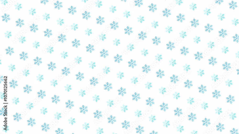 Rotating, diagonally scrolling snowflake motion loop 4K white background. Rotating, diagonally scrolling snowflake motion loop 4K white background.