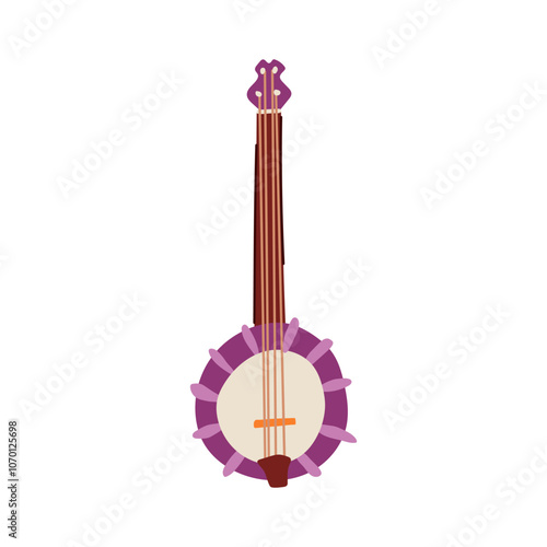 bluegrass banjo cartoon. folk instrument, plucking picking, melody rhythm bluegrass banjo sign. isolated symbol vector illustration