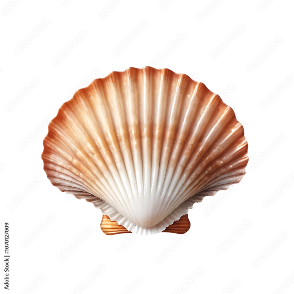 Elegant Scallop Shell on Black Background Elegant Scallop Shell on Black Background