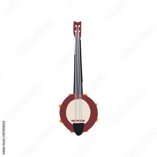 melody banjo cartoon. rhythm country, appalachian twang, fretboard tuning melody banjo sign. isolated symbol vector illustration