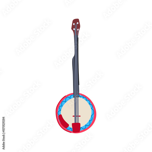 rhythm banjo cartoon. country appalachian, twang fretboard, tuning resonator rhythm banjo sign. isolated symbol vector illustration