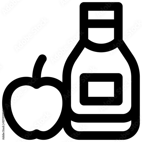 Apple vinegar. Editable stroke vector icon.