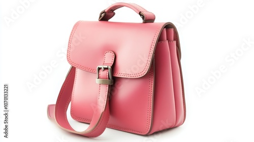 Wallpaper Mural Cute small pink leather handbag isolated on a white background. Torontodigital.ca