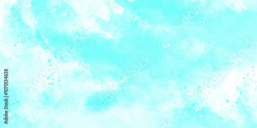 Blue sky with white clouds Abstract nature background of romantic summer. Sunny sky blue light watercolor aquarelle painting brush effect. Fantastic fuzzy and puffy blue sky for design.	
