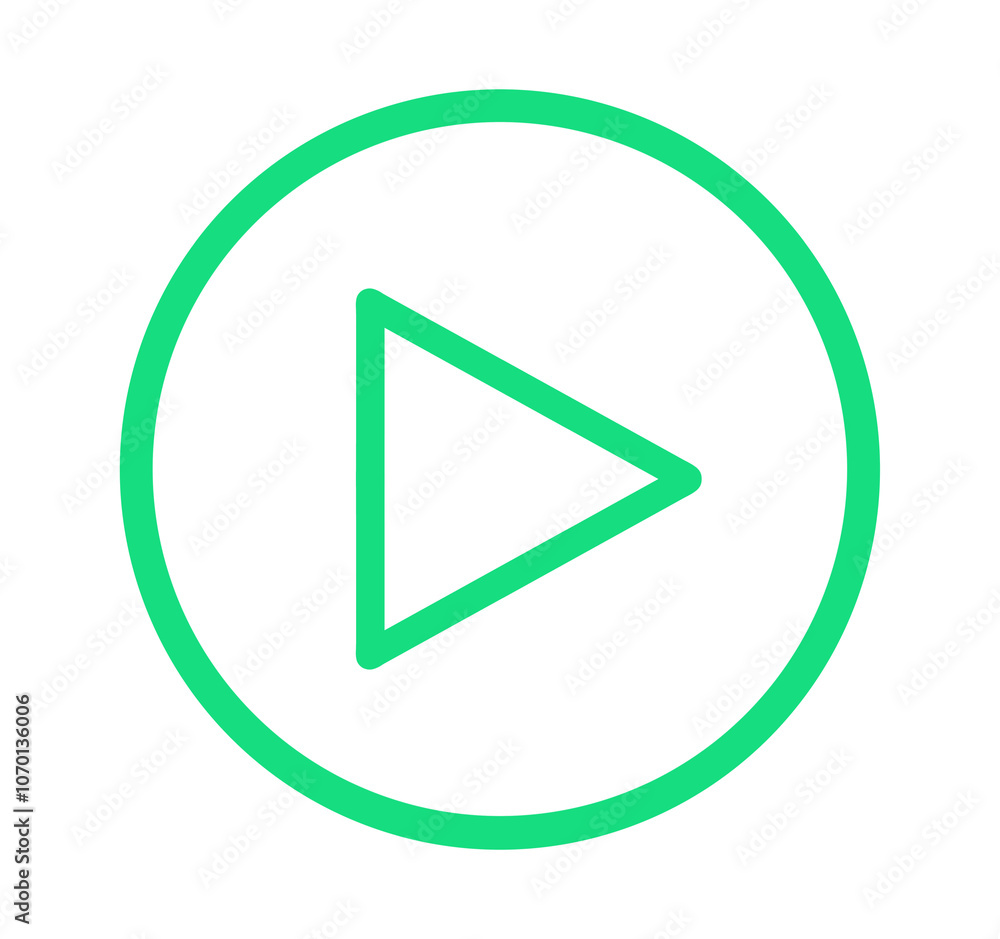 シンプルな緑色の再生ボタン