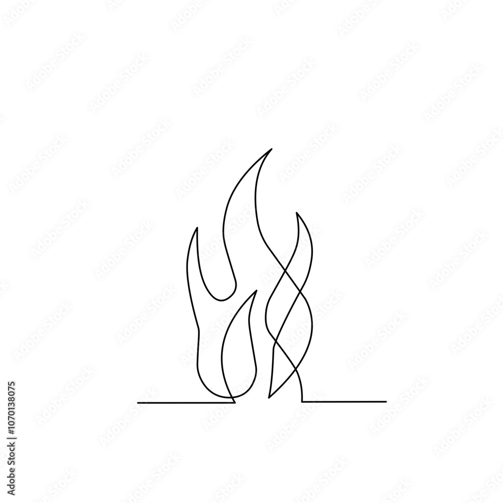 Fire one line drawing Fire one line drawing