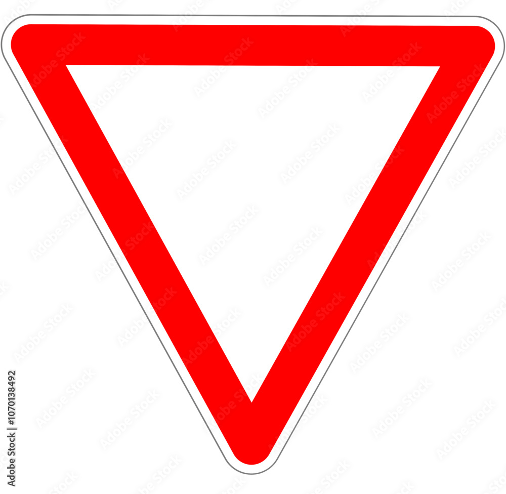 traffic sign right of way. German traffic sign: Give way! on white background. Vector illustration. Eps 10 vector file. traffic sign right of way. German traffic sign: Give way! on white background. Vector illustration. Eps 10 vector file.