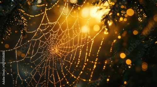 Dewdrops on a Spider Web