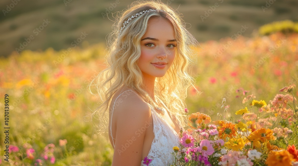 The Beautiful Girl in Flowers The Beautiful Girl in Flowers