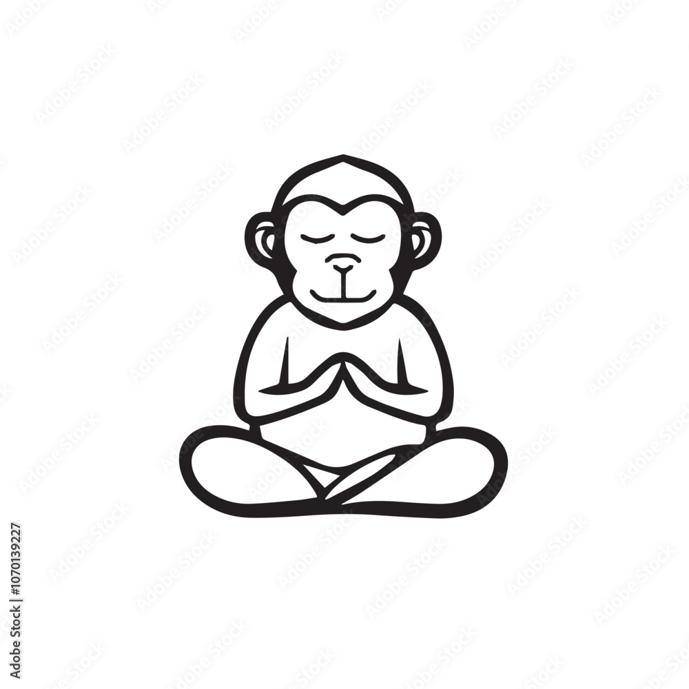 Monkey In cartoon, hand-drawn flat style. image for social media, websites and UI. Isolated 2D vector design in logo, icon, sketch style, simple line vector, single color. AI Generative Art. Monkey In cartoon, hand-drawn flat style. image for social media, websites and UI. Isolated 2D vector design in logo, icon, sketch style, simple line vector, single color. AI Generative Art.