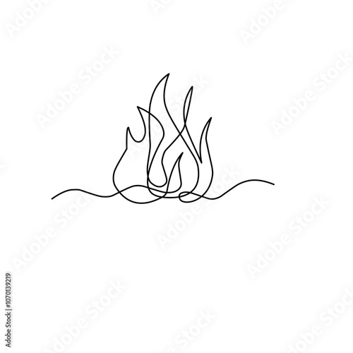 Fire one line drawing 