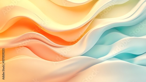 Abstract wavy background with orange and blue gradient color.