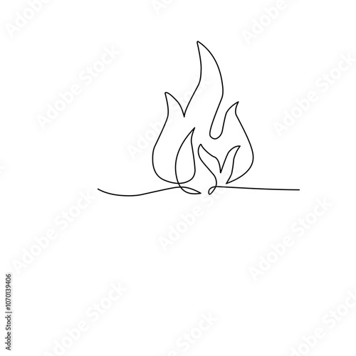 Fire one line drawing 