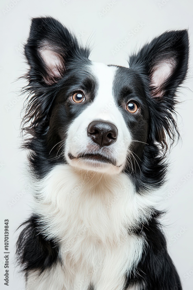 Dog with head tilted in curiosity, isolated on white background Dog with head tilted in curiosity, isolated on white background