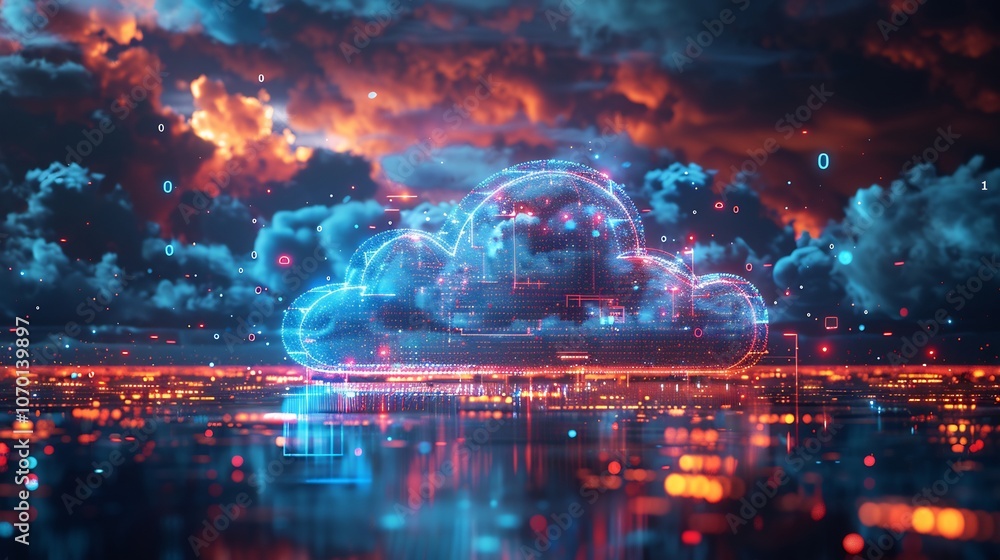 Cuttingedge visuals illustrating cloud computings impact business operations with scalability cost efficiency and remote access in bold design Cuttingedge visuals illustrating cloud computings impact business operations with scalability cost efficiency and remote access in bold design