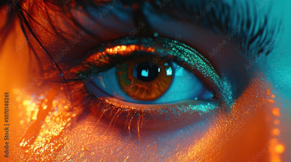 The Eye with Colorful Makeup The Eye with Colorful Makeup