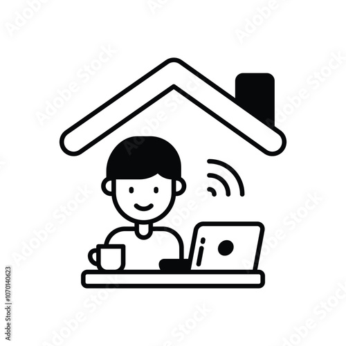 Remote Work vector icon stock illustration