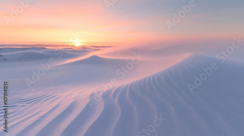 Sunrise Over White Sand Dunes