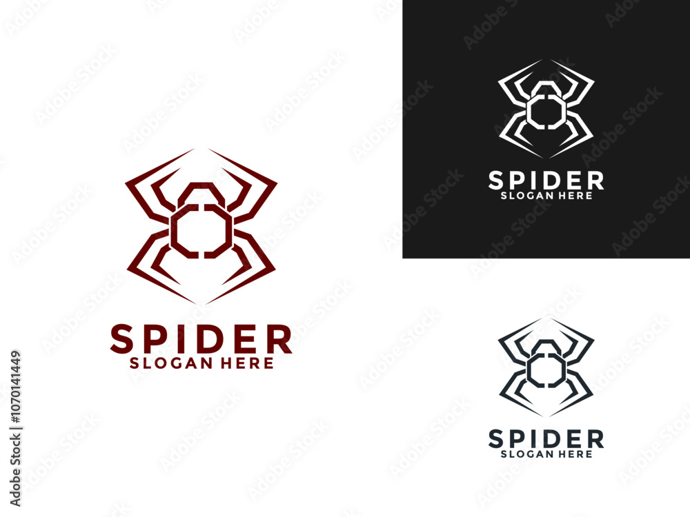 Spider C logo design vector, Initial Identity Letter C with Spider Insect logo icon template Spider C logo design vector, Initial Identity Letter C with Spider Insect logo icon template