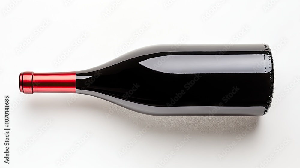 Elegant dark glass wine bottle with minimalist design on a clean white background showcasing luxury through simple sophistication Elegant dark glass wine bottle with minimalist design on a clean white background showcasing luxury through simple sophistication