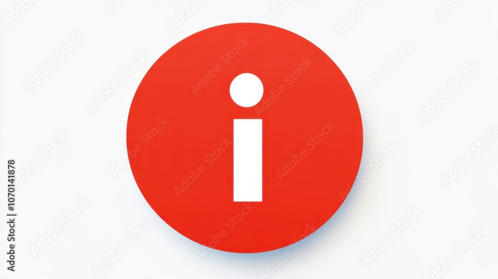 Red information symbol on white background Red information symbol on white background