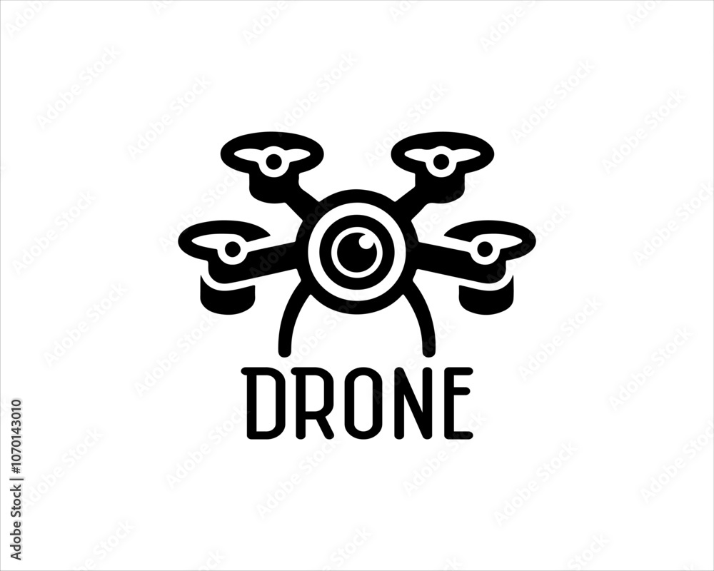 Drone Silhouette Vector Icon Logo Design Illustration Drone Silhouette Vector Icon Logo Design Illustration