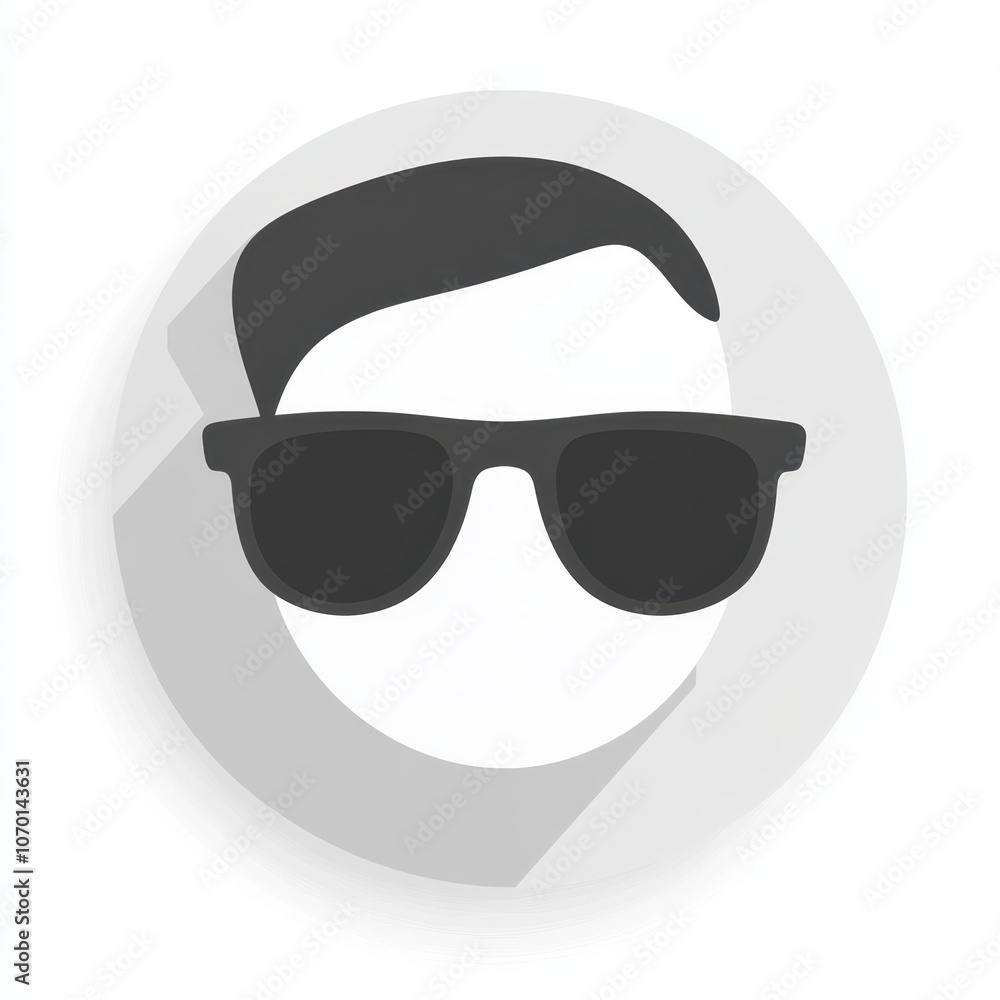 Icon of Sunglasses on Clean White Background Icon of Sunglasses on Clean White Background