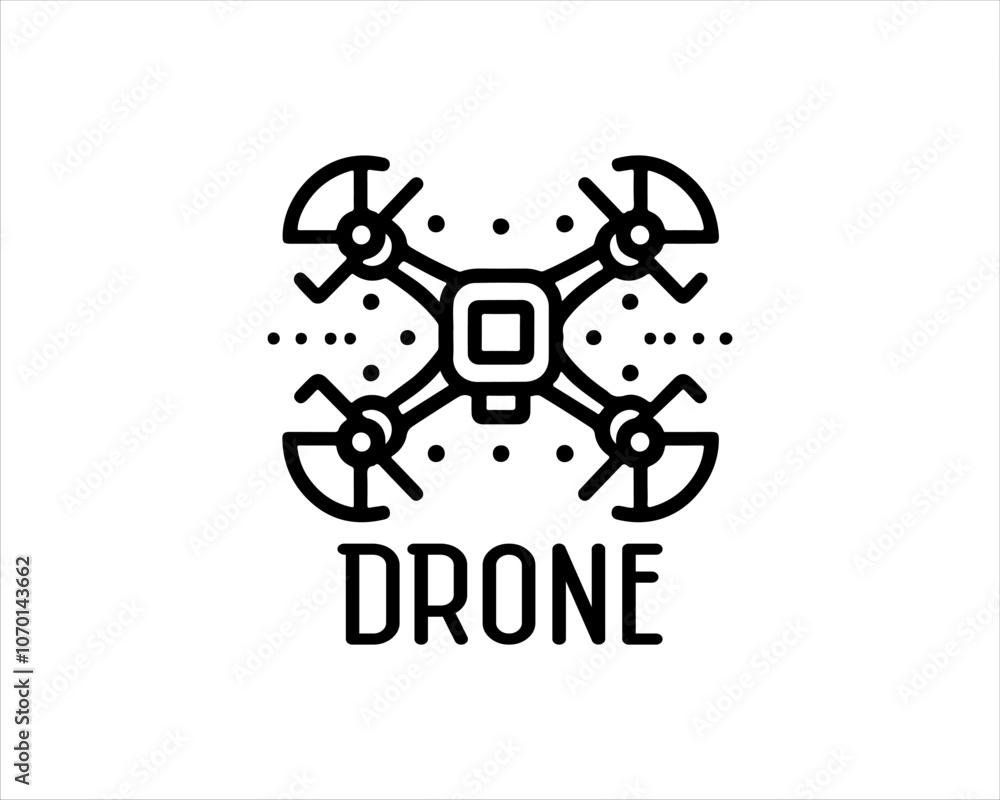 Drone Silhouette Vector Icon Logo Design Illustration Drone Silhouette Vector Icon Logo Design Illustration