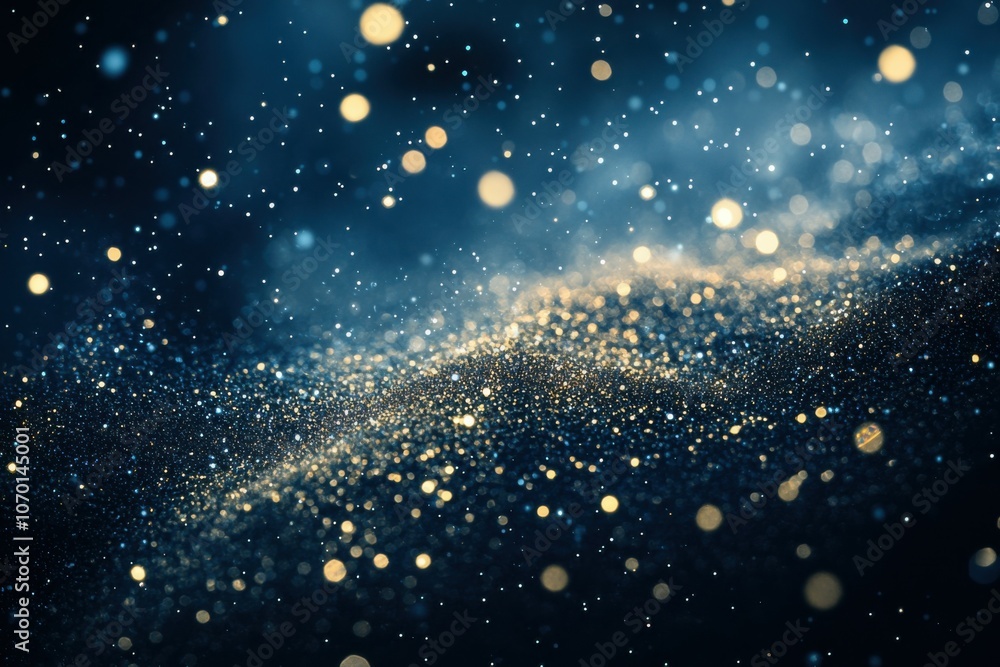 Obraz premium Bright stars twinkling over a deep navy background. Celestial sparkles forming an enchanting cosmic scene full of mystery and wonder.