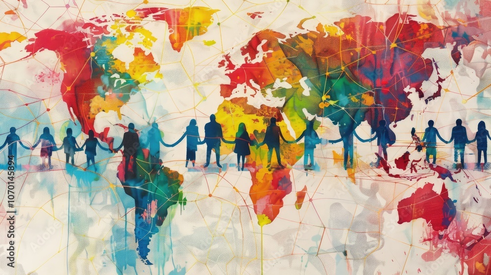 Fototapeta premium Global People Network Concept Illustration