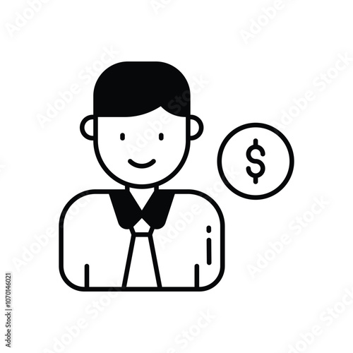 Salesperson vector icon stock illustration