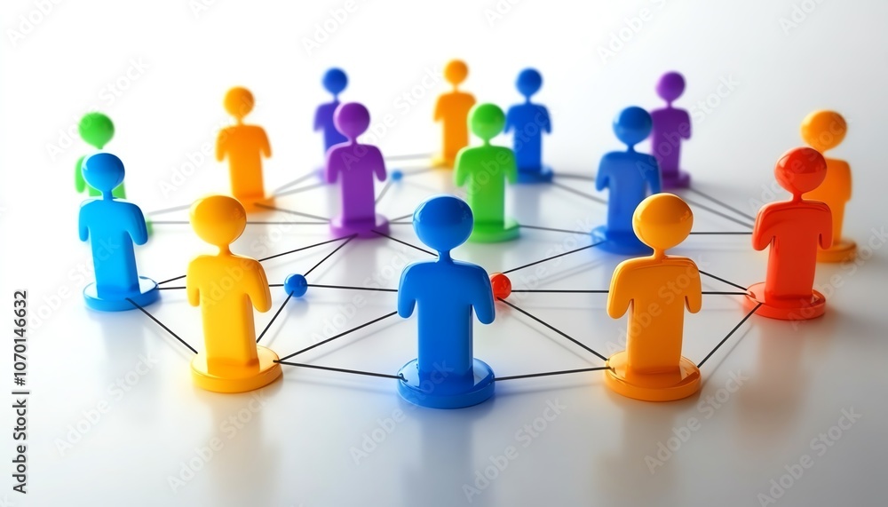A network of interconnected figures representing different people or groups in the digital space, symbolizing global connectivity and collaboration A network of interconnected figures representing different people or groups in the digital space, symbolizing global connectivity and collaboration