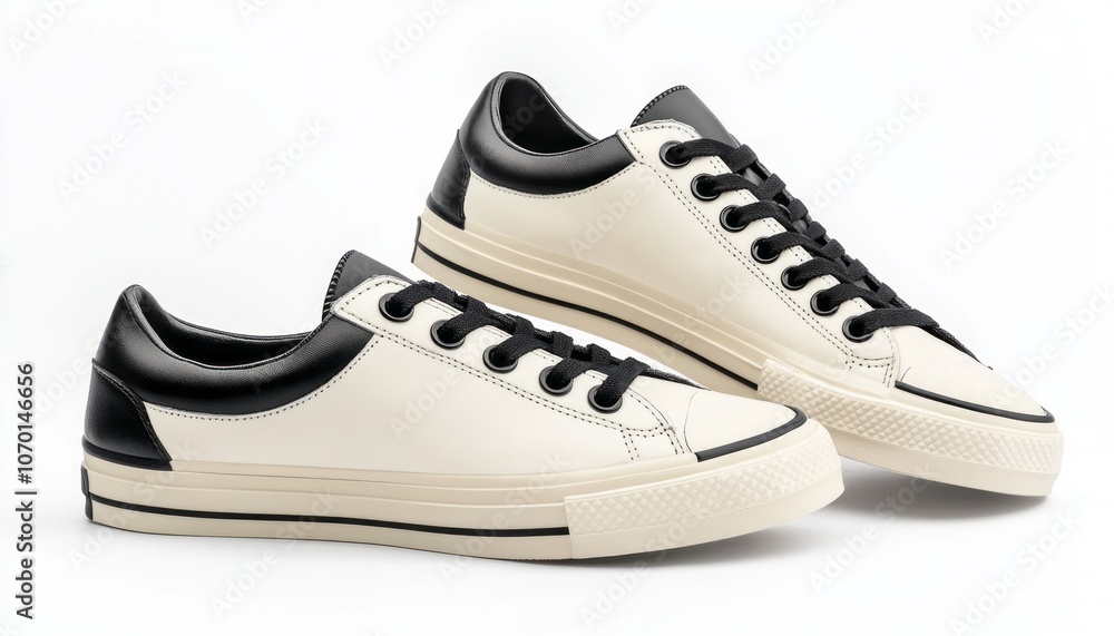 Stylish low-top sneakers with a black and white color scheme, perfect for casual wear Stylish low-top sneakers with a black and white color scheme, perfect for casual wear