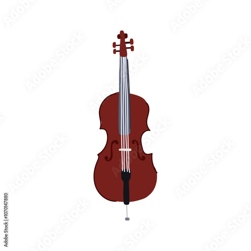 strings cello cartoon. instrument classical, bow sound, performance musician strings cello sign. isolated symbol vector illustration