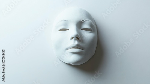 Face mask on a white background, top view, sharp details