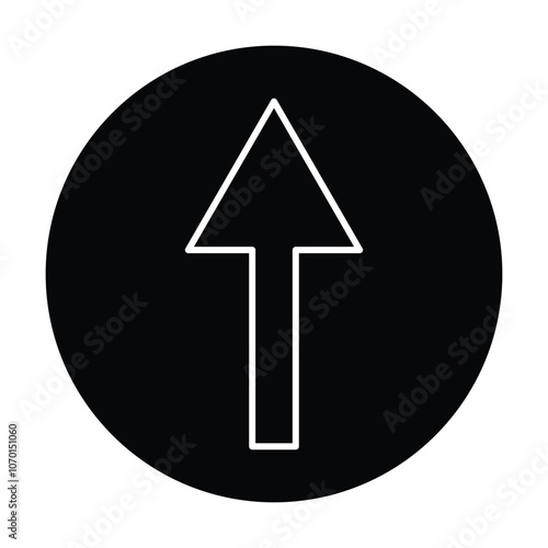 upper arrow icon vector on white background
