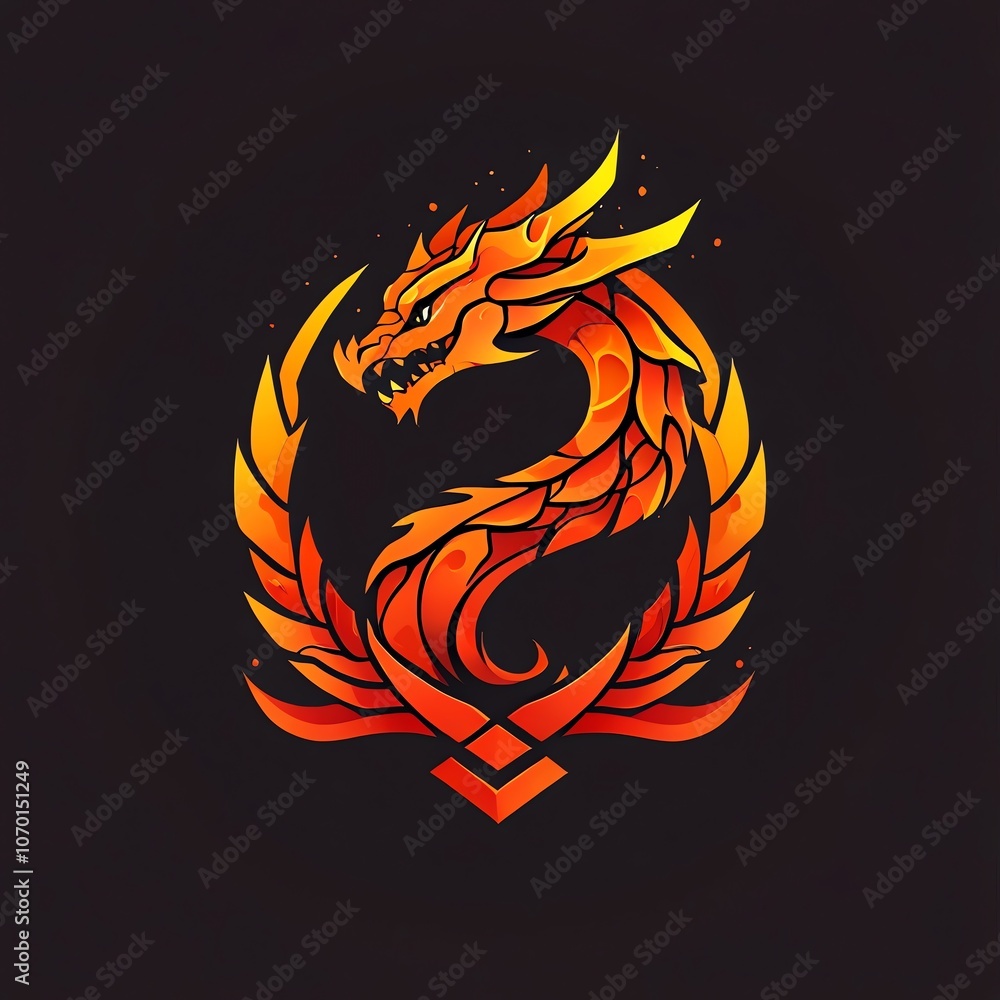 Fiery Dragon Logo Design Fiery Dragon Logo Design