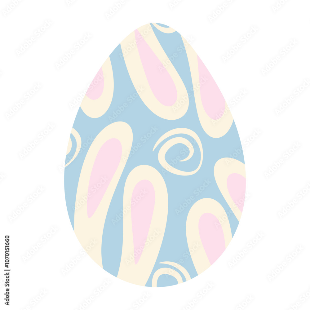 Easter egg patterned bunny ears abstract hand drawn ornament. Easter greeting design element idea Easter egg patterned bunny ears abstract hand drawn ornament. Easter greeting design element idea