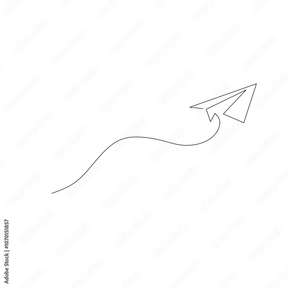 Continuous line paper plane Continuous line paper plane